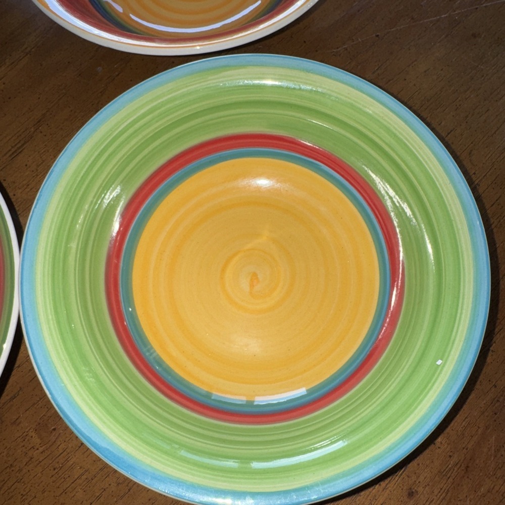 4 Royal Norfolk Stoneware 7-1/4" Soup Bowls Multicolor Very Nice Condition - Picture 3 of 7